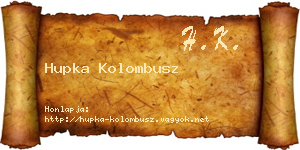 Hupka Kolombusz névjegykártya
